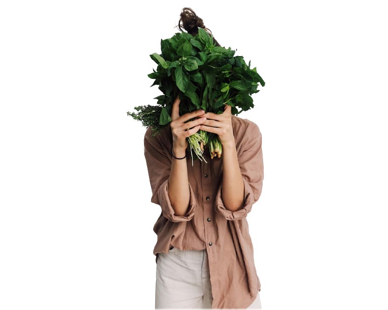 Hiding behind vegetables